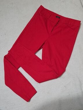 LOFT Women's 10T Bright Red Marisa Skinny Pants